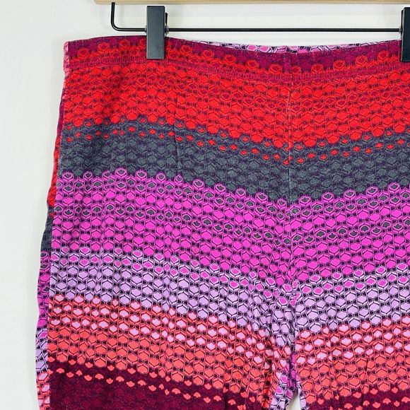 Josie‎ Natori Pink Red Stripe Pattern Lounge Pajama Pants Womens Sz Large 12 14 - Picture 2 of 6
